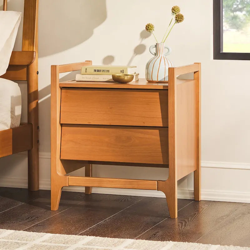 Mid-Century Modern Solid Wood Nightstand