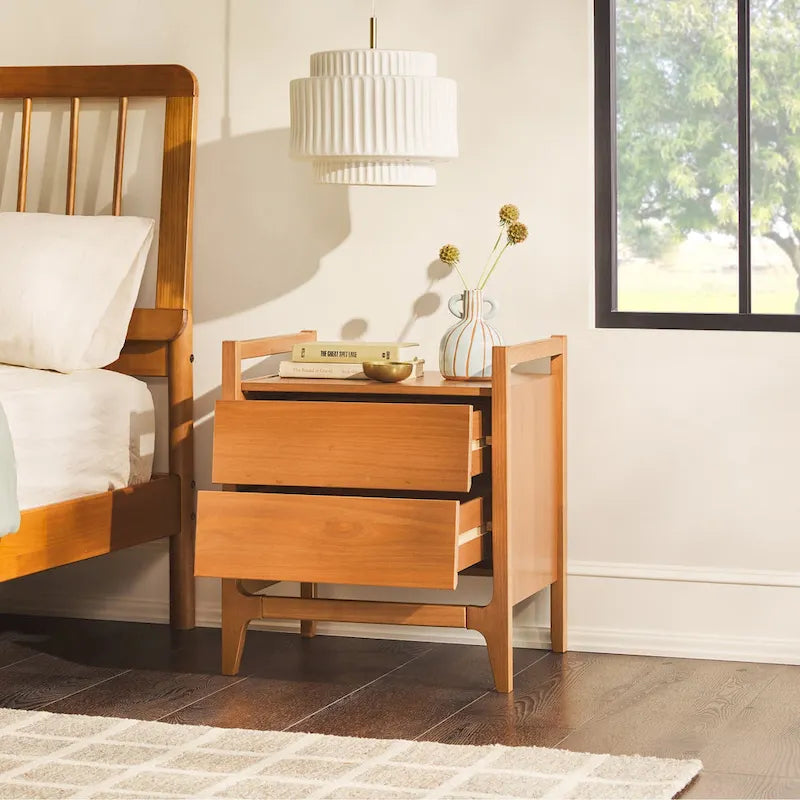 Mid-Century Modern Solid Wood Nightstand