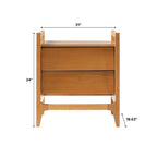Mid-Century Modern Solid Wood Nightstand with Angled Drawer
