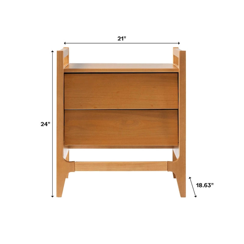 Mid-Century Modern Solid Wood Nightstand