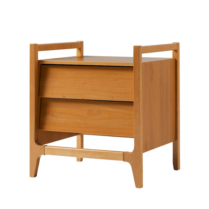 Mid-Century Modern Solid Wood Nightstand