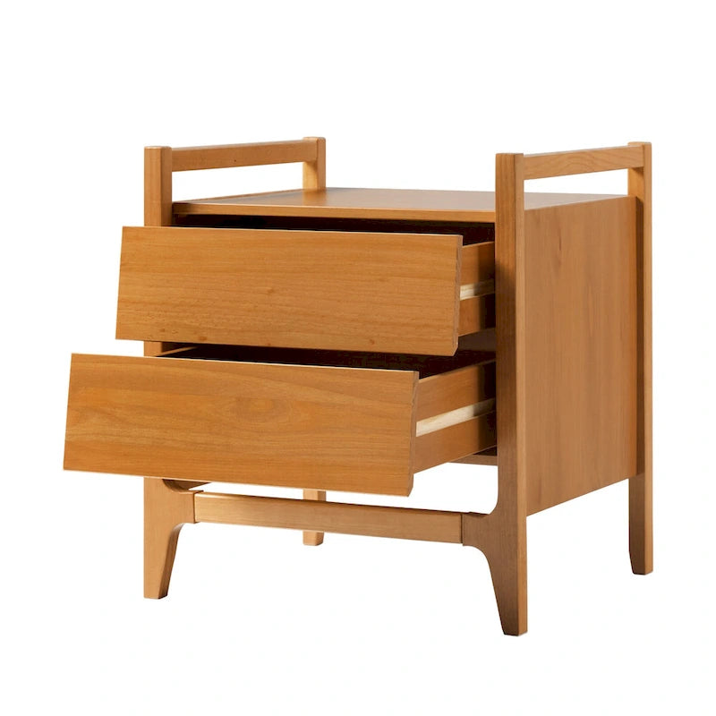 Mid-Century Modern Solid Wood Nightstand