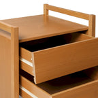 Mid-Century Modern Solid Wood Nightstand with Angled Drawer