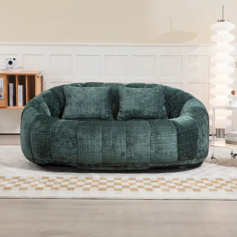 Modern 59 Chenille Loveseat Chaise Lounge Chair