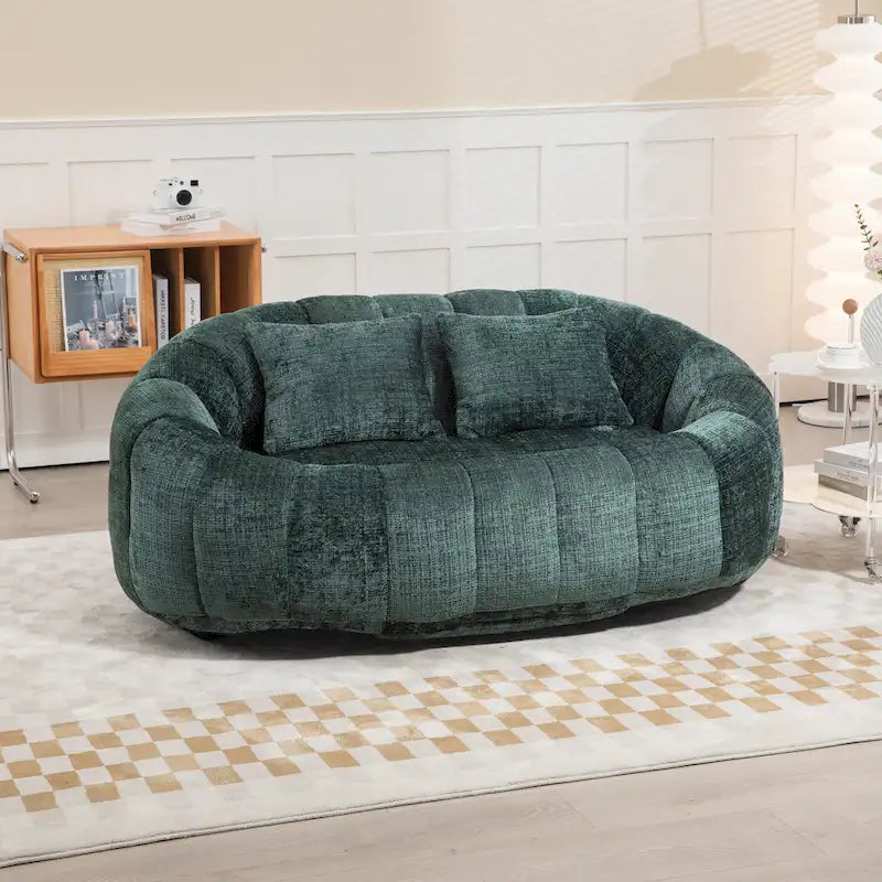 Modern 59 Chenille Loveseat Chaise Lounge Chair