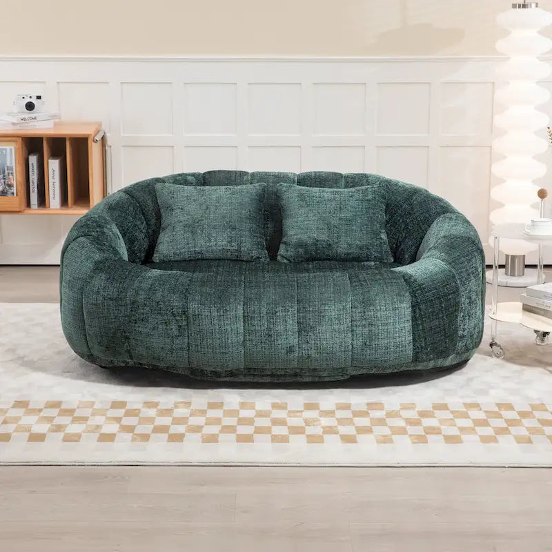 Modern 59 Chenille Loveseat Chaise Lounge Chair