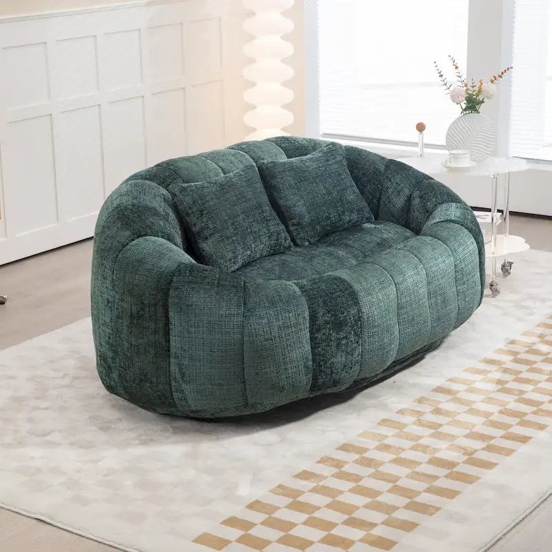 Modern 59 Chenille Loveseat Chaise Lounge Chair