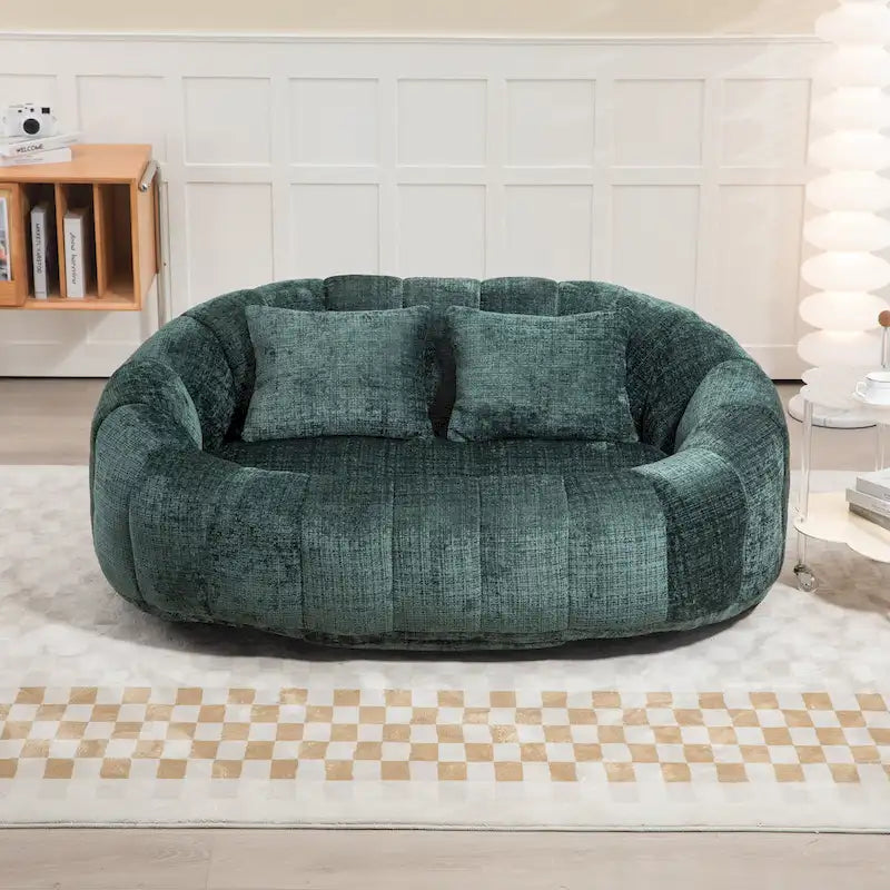 Modern 59 Chenille Loveseat Chaise Lounge Chair