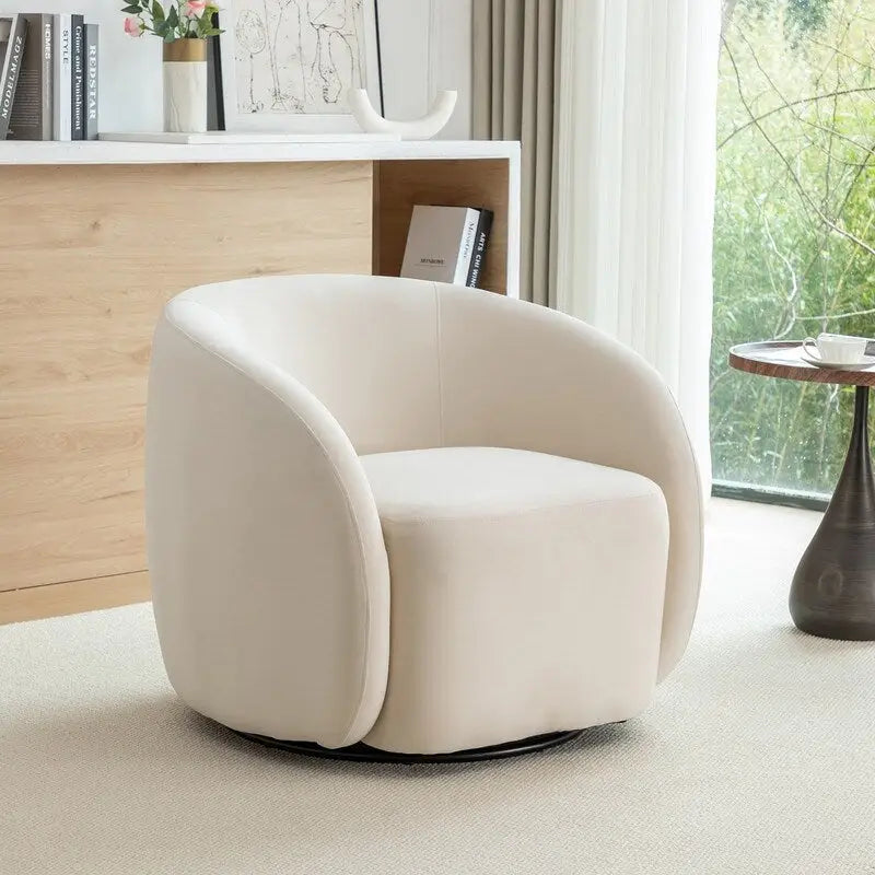 Modern Glam Velvet Upholstered 360 Degree Swivel Accent Armchair