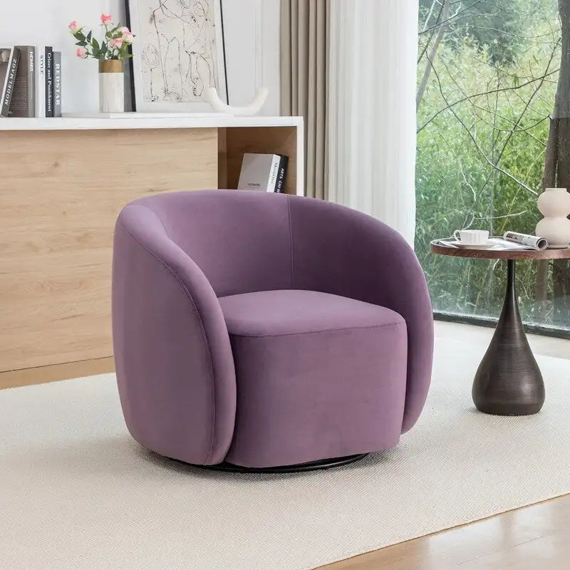 Modern Glam Velvet Upholstered 360 Swivel Accent Armchair
