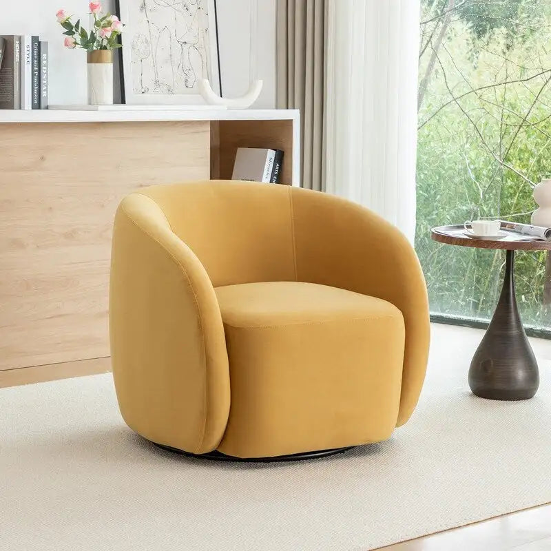 Modern Glam Velvet Upholstered 360 Swivel Accent Armchair