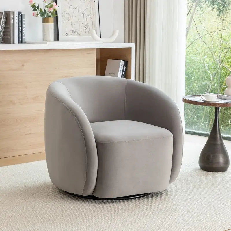Modern Glam Velvet Upholstered 360 Swivel Accent Armchair