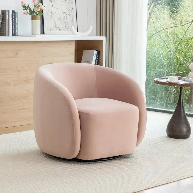 Modern Glam Velvet Upholstered 360 Swivel Accent Armchair