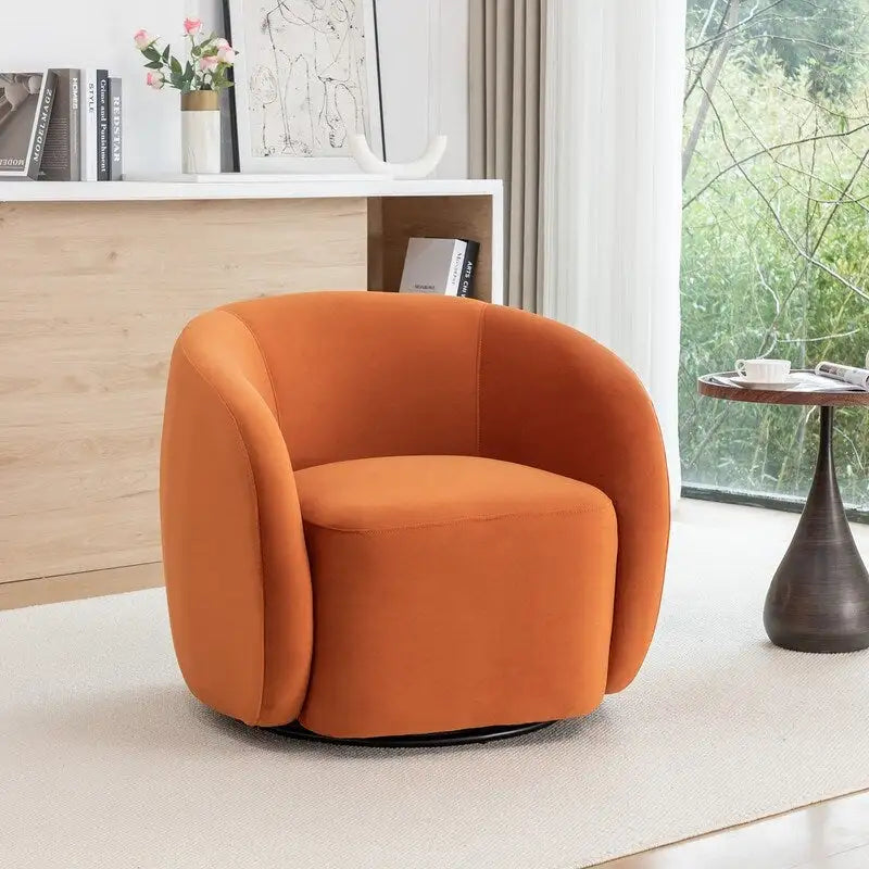 Modern Glam Velvet Upholstered 360 Swivel Accent Armchair