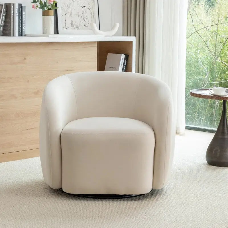 Modern Glam Velvet Upholstered 360 Degree Swivel Accent Armchair