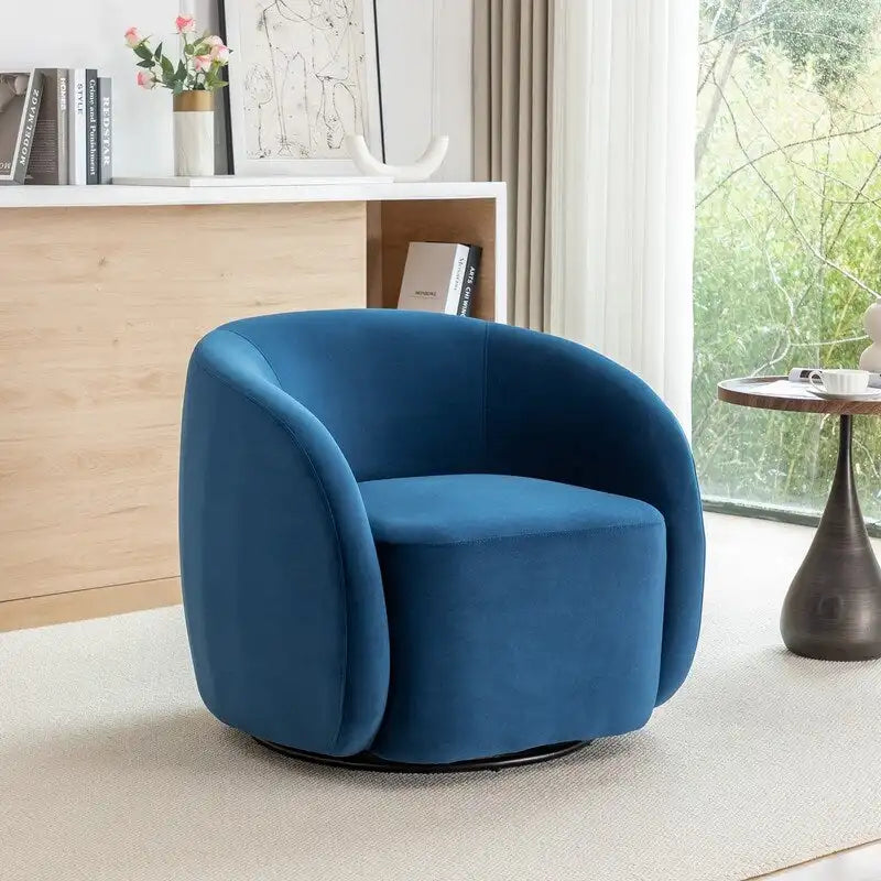 Modern Glam Velvet Upholstered 360 Degree Swivel Accent Armchair