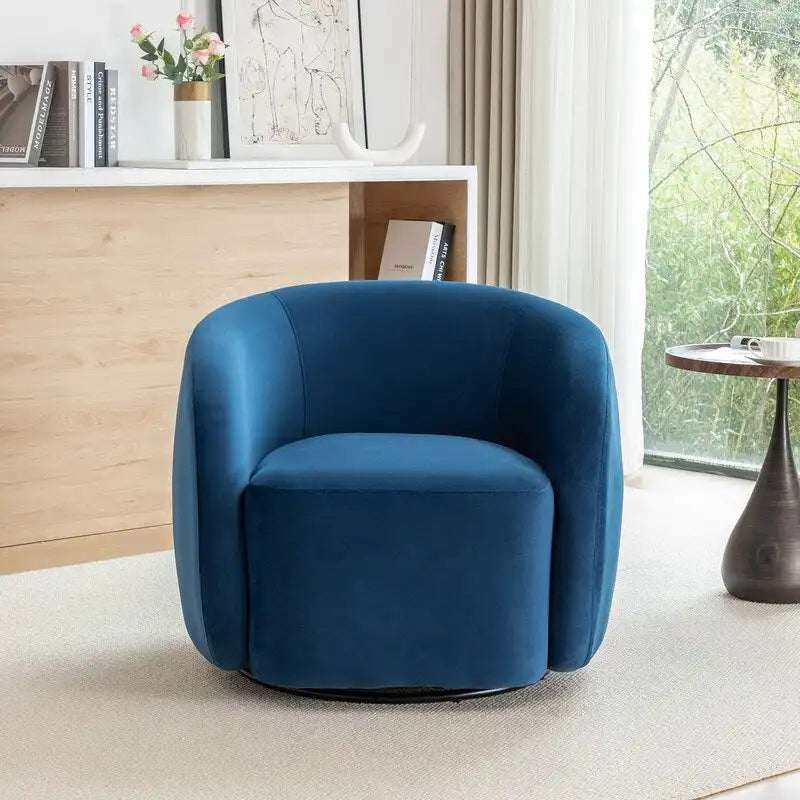 Modern Glam Velvet Upholstered 360 Degree Swivel Accent Armchair