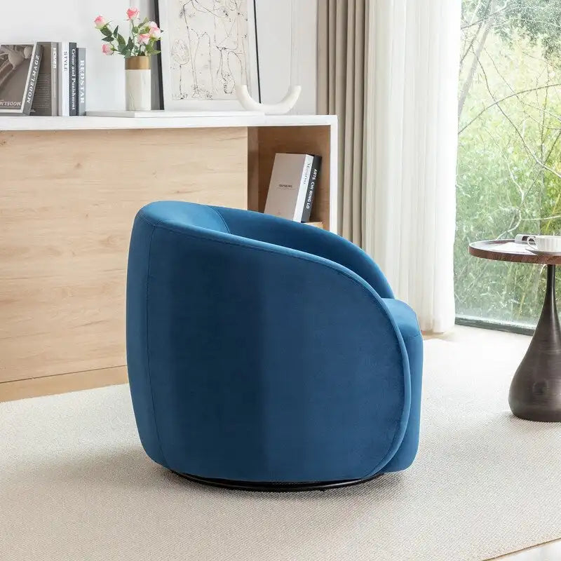 Modern Glam Velvet Upholstered 360 Degree Swivel Accent Armchair