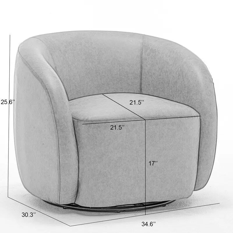 Modern Glam Velvet Upholstered 360 Degree Swivel Accent Armchair
