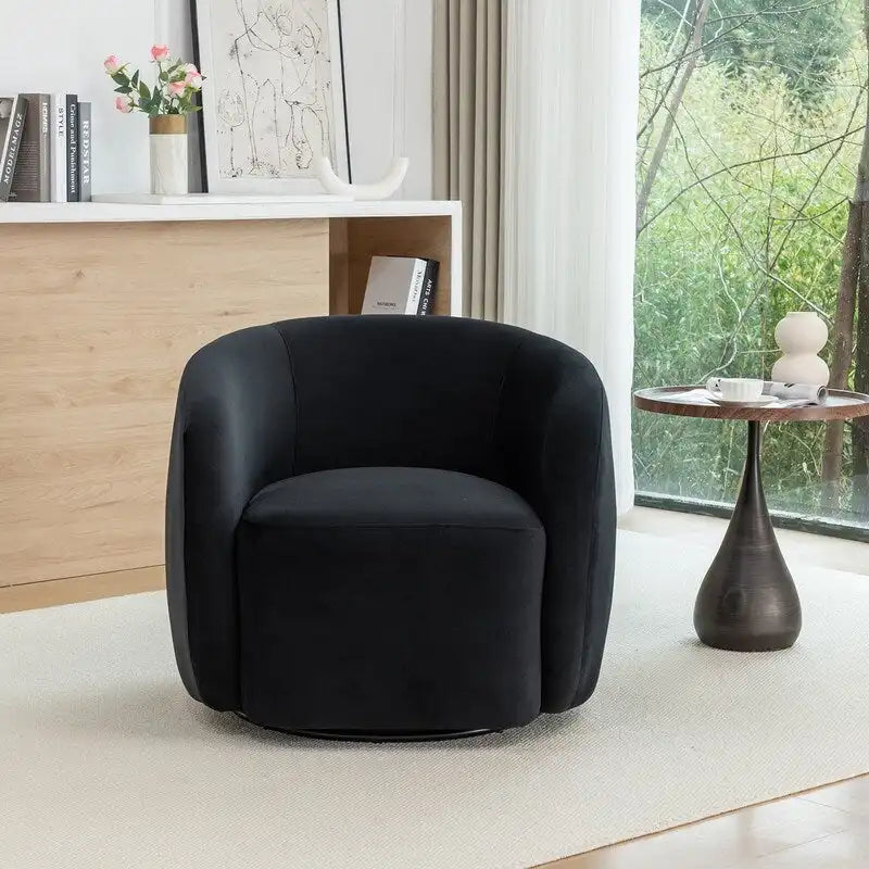 Modern Glam Velvet Upholstered 360 Degree Swivel Accent Armchair