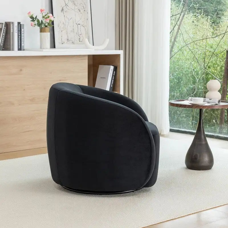 Modern Glam Velvet Upholstered 360 Degree Swivel Accent Armchair