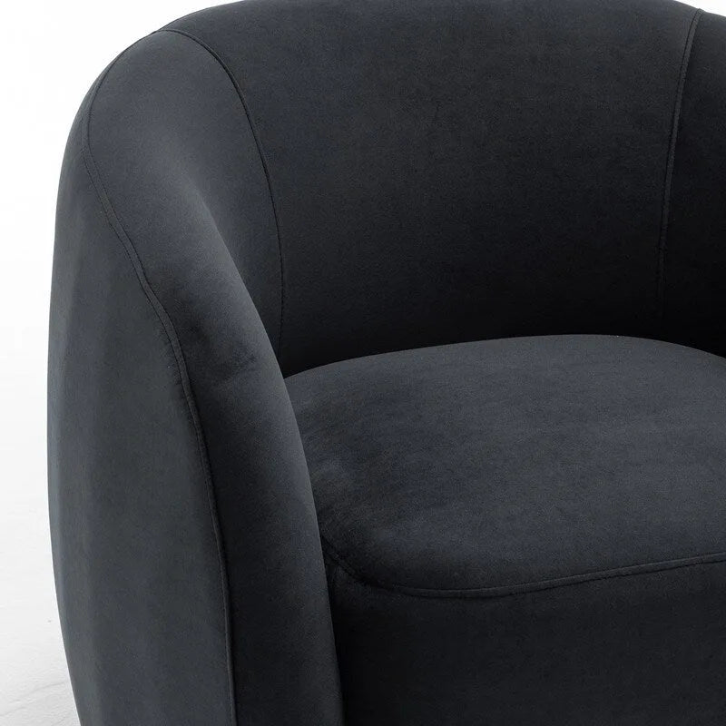 Modern Glam Velvet Upholstered 360 Degree Swivel Accent Armchair
