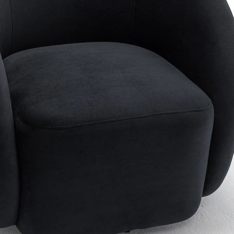 Modern Glam Velvet Upholstered 360 Degree Swivel Accent Armchair