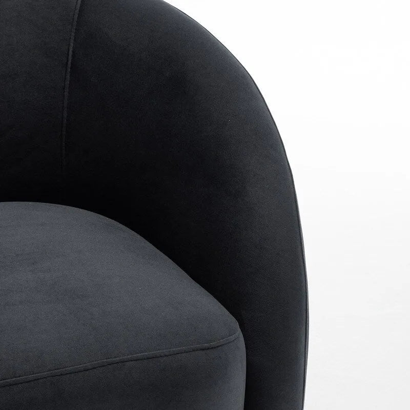 Modern Glam Velvet Upholstered 360 Degree Swivel Accent Armchair