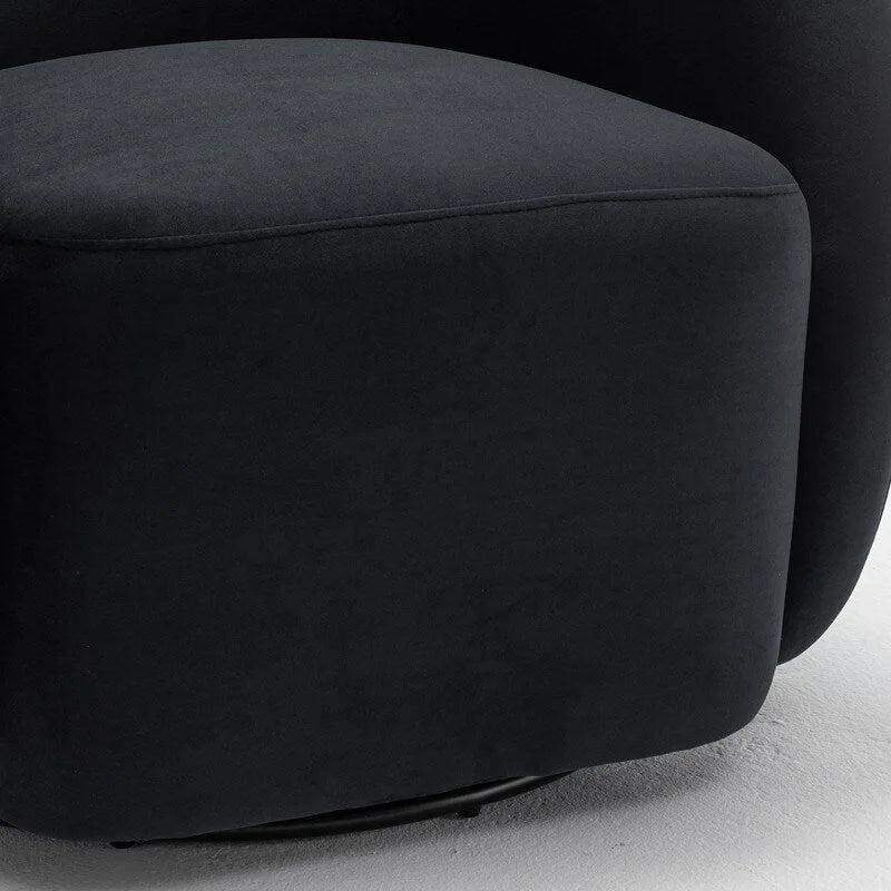 Modern Glam Velvet Upholstered 360 Degree Swivel Accent Armchair