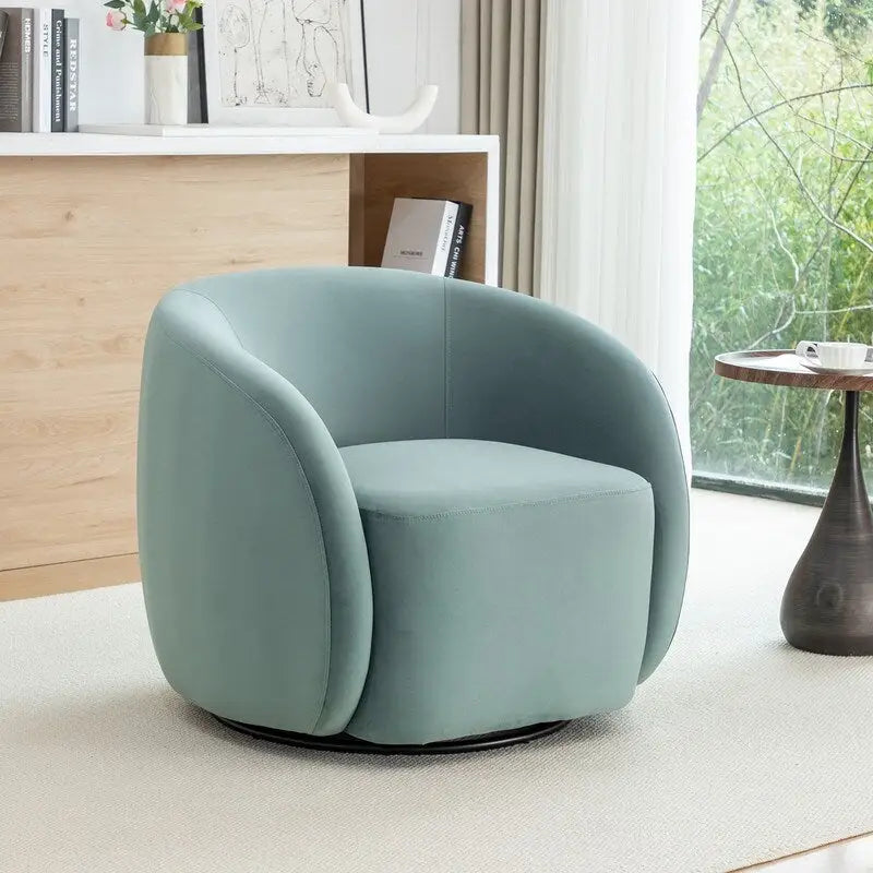 Modern Glam Velvet Upholstered 360 Degree Swivel Accent Armchair