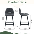Industrial Bar Height Stools with Back and Metal Legs