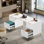 59-Inch Computer Desk with 4 File Drawers