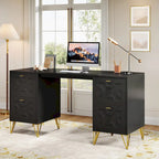 59-Inch Computer Desk with 4 File Drawers