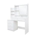 Makeup Vanity Desk with Lighted Mirror and 5 Drawers