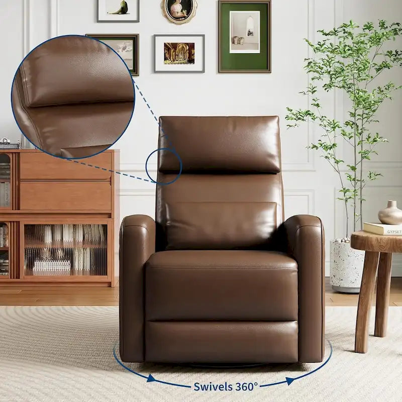 Manual Reclinder, 360 Swivel Rocking Glider Reclinder Chair with Ergonomic Backrest