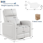 Manual Recliner with 360 Swivel, Rocking and Ergonomic Backrest