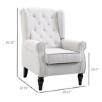 High Back Button Tufted Accent Chair with Eucalyptus Wood Legs