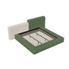 Cama de Plataforma Estofada King com Arrumação e Linhas Curvas