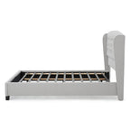 Cama de Plataforma King Estofada com Cabeceira Capitonada