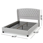 Cama de Plataforma King Estofada com Cabeceira Capitonada