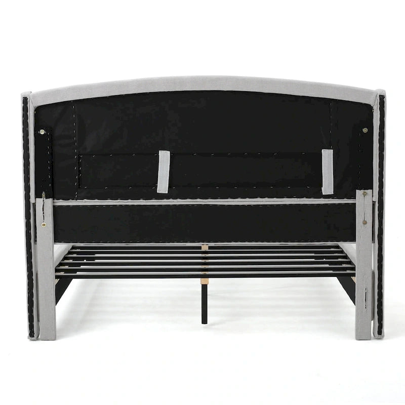 King Size Modern Upholstered Platform Bed with Button-tufted Headboard