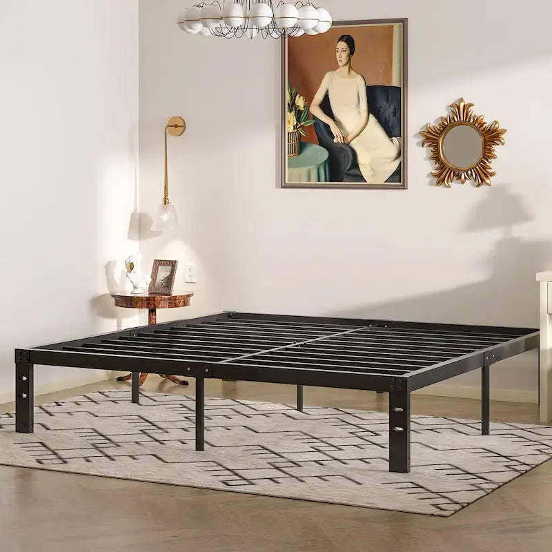 Kids Bed Frames Queen Size Metal Bed Frames Mattress Foundation(Twin/Full/Queen/King 4 Options)