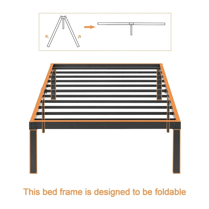 Kids Bed Frames Queen Size Metal Bed Frames Mattress Foundation(Twin/Full/Queen/King 4 Options)