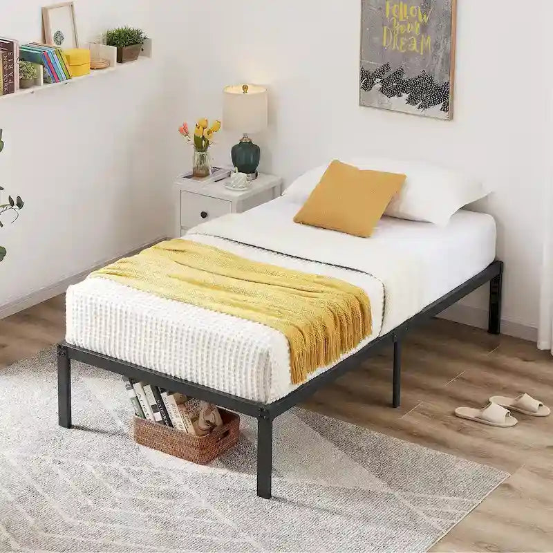 Kids Bed Frames Queen Size Metal Bed Frames Mattress Foundation(Twin/Full/Queen/King 4 Options)