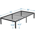 Estrutura de Cama Metálica com Estrado e Armazenamento por Baixo da Cama
