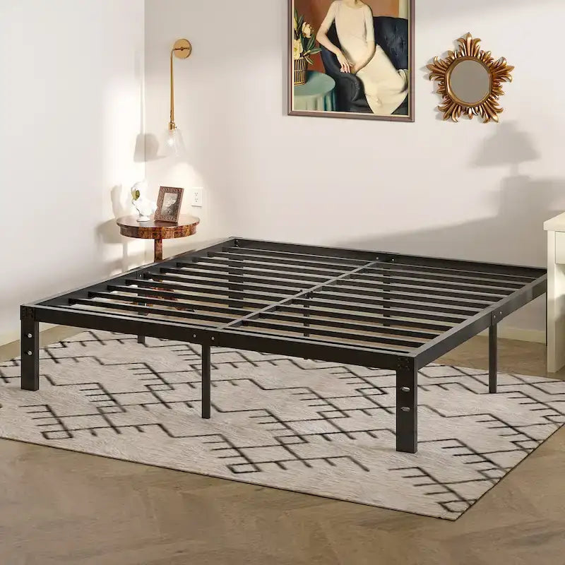 Kids Bed Frames Queen Size Metal Bed Frames Mattress Foundation(Twin/Full/Queen/King 4 Options)