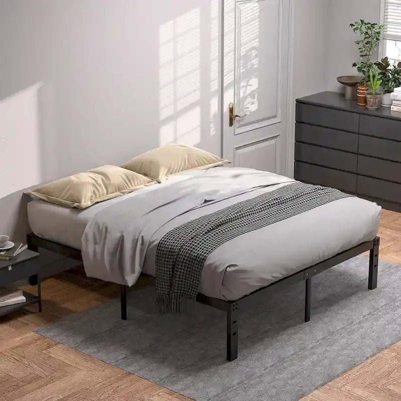 Kids Bed Frames Queen Size Metal Bed Frames Mattress Foundation(Twin/Full/Queen/King 4 Options)