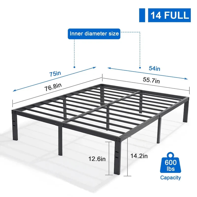 Kids Bed Frames Queen Size Metal Bed Frames Mattress Foundation(Twin/Full/Queen/King 4 Options)