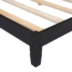 Cama de Solteiro em Madeira de Tamanho Normal com Design Moderno de Meados do Século