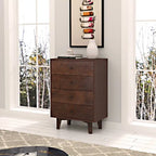 Solid Wood Dresser with Retro Birch Handles and Legs